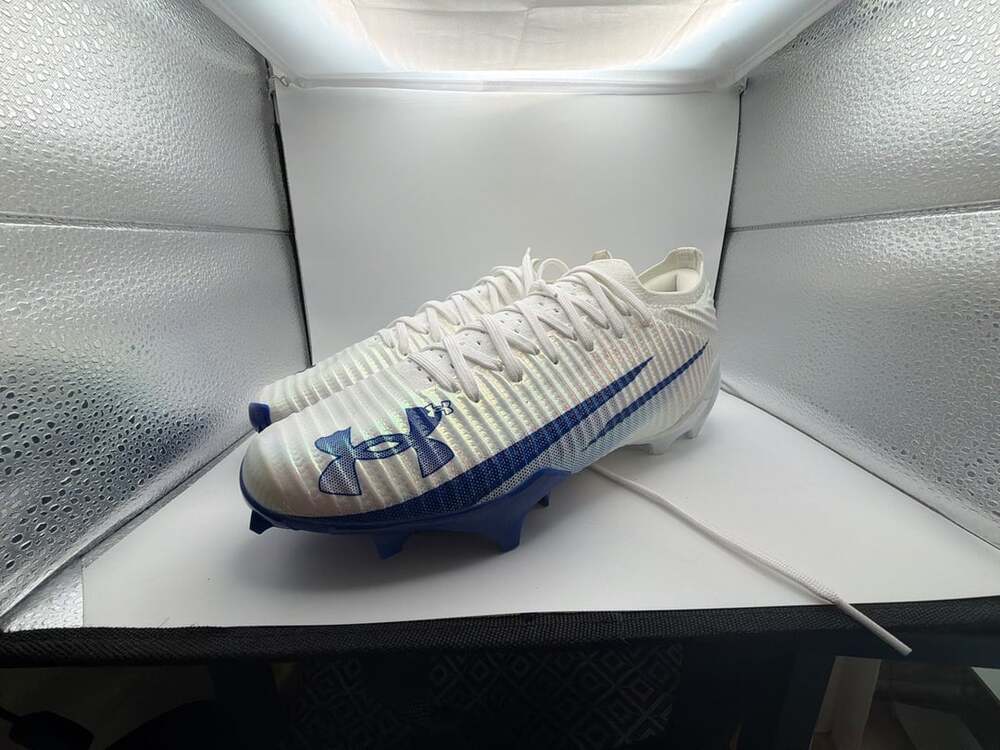 Under Armour Blur Pro Men's Football Cleats White Blue Size 10.5